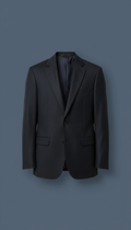 Midnight Slate Tailored Wool Blazer