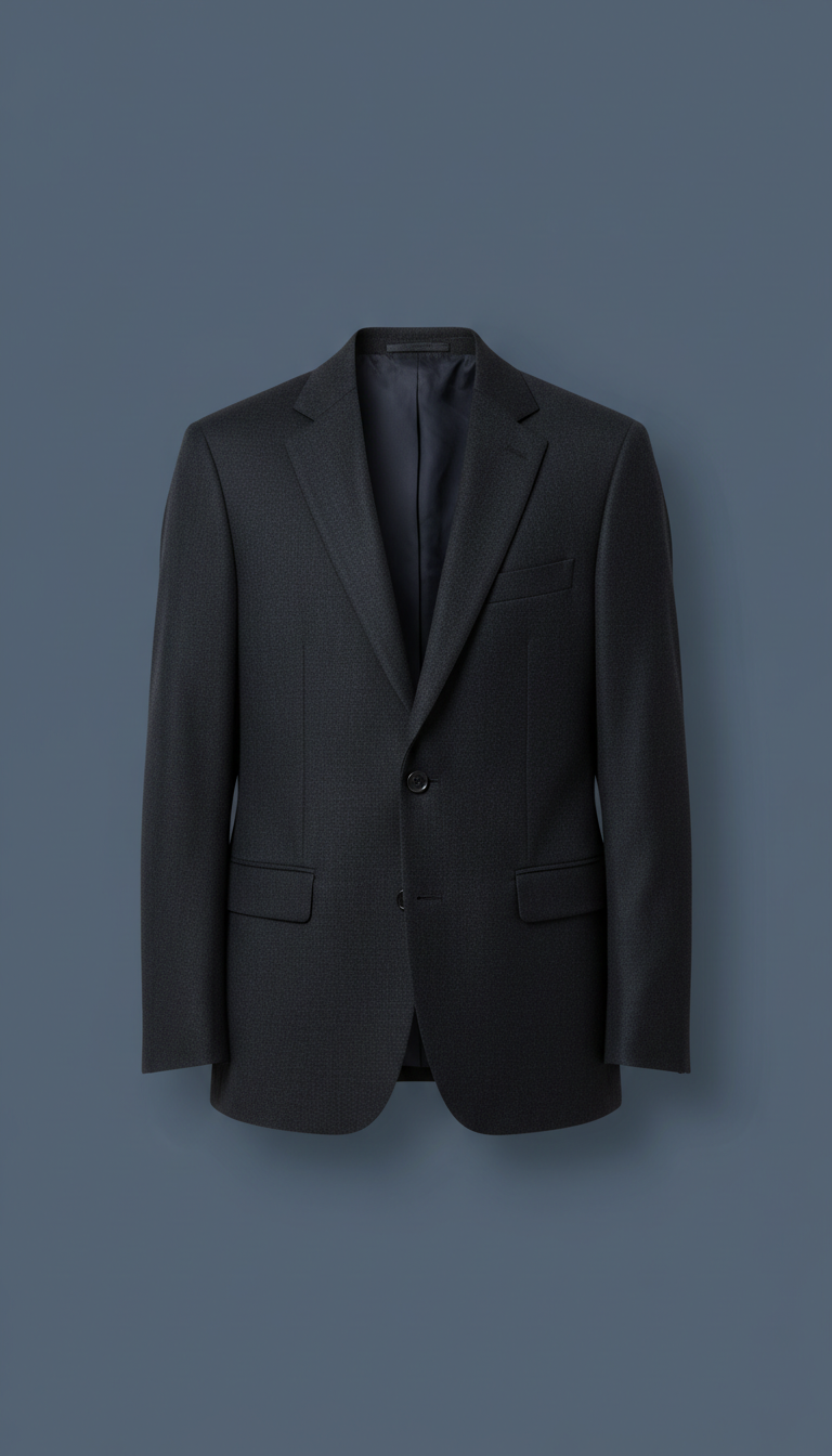 Midnight Slate Tailored Wool Blazer