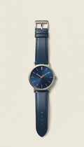 London Blue Leather Strap Watch