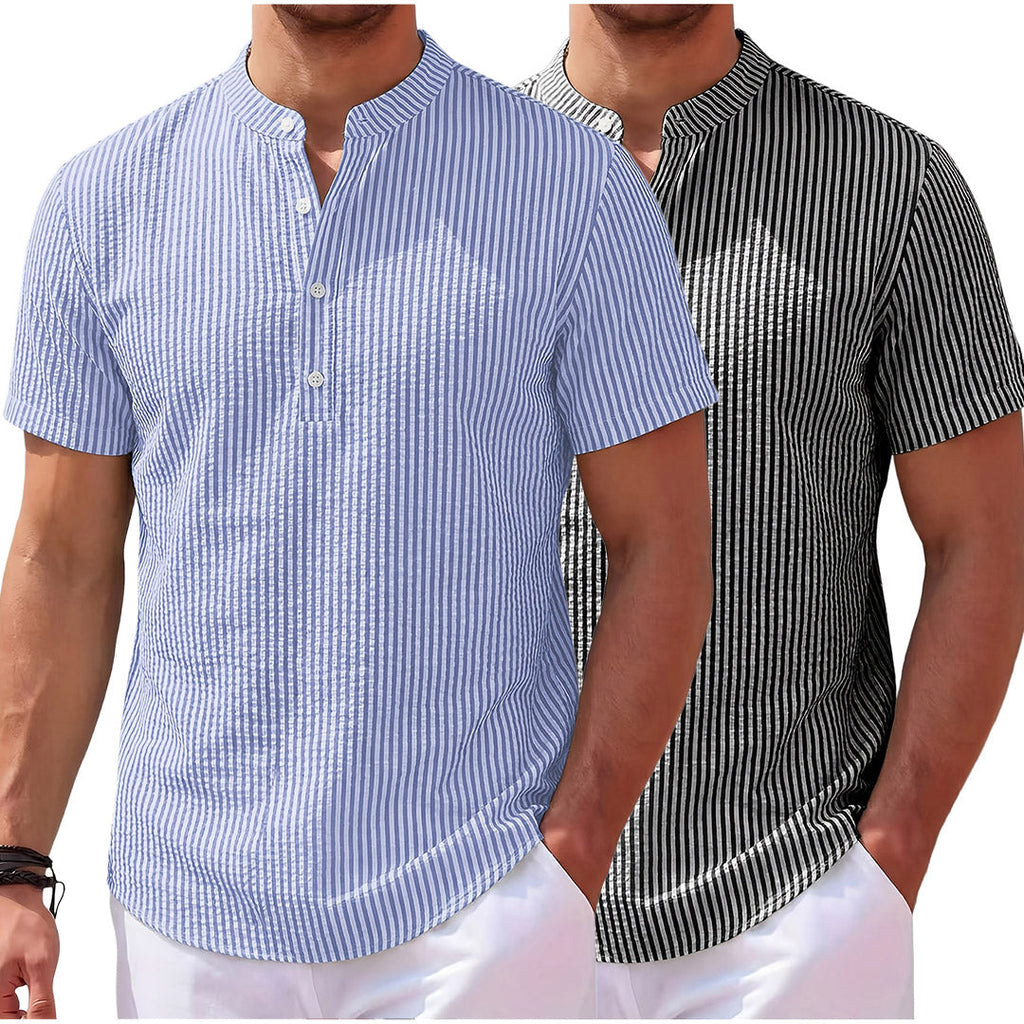 Koen | Gestreept Henley Shirt
