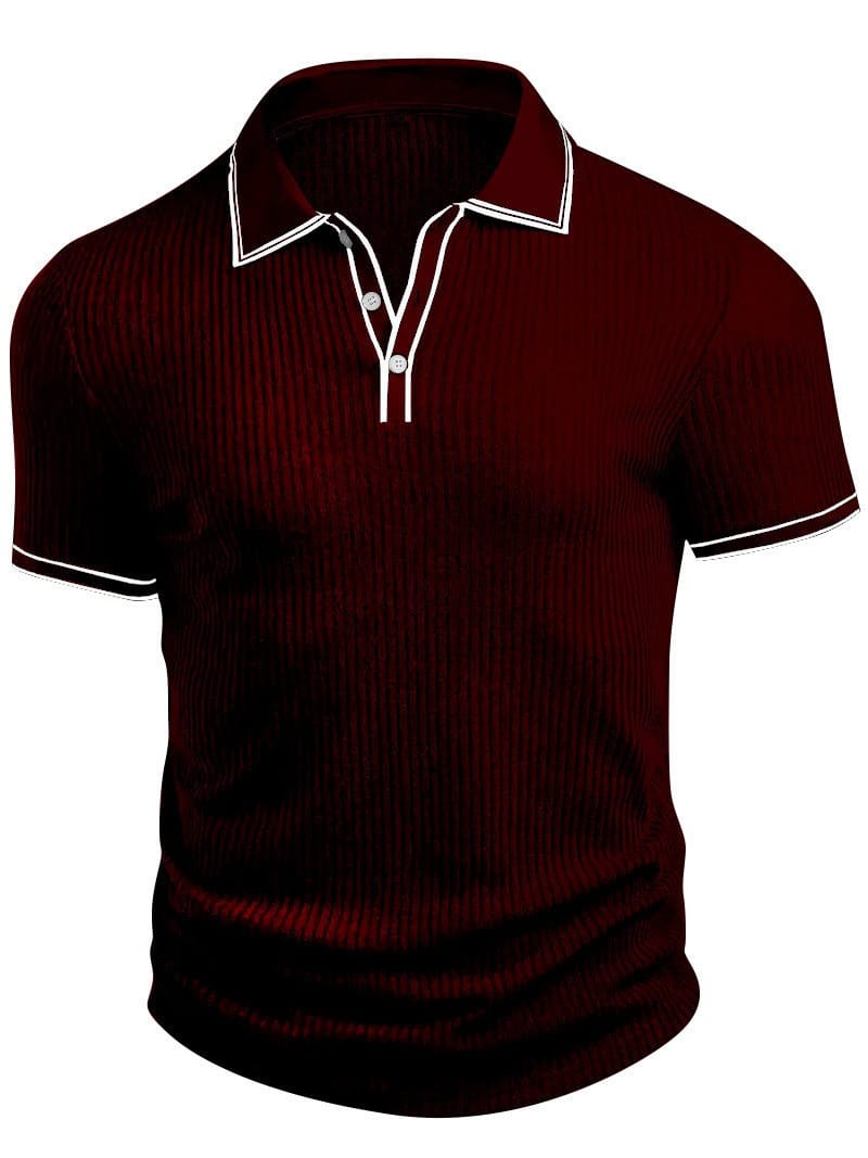 Silvan | Geribbelde gebreide poloshirt